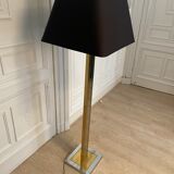 Lampadaire chromé et doré, Italie, 1970