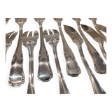 6 silver-plated fish forks and 6 fish knives by Ercuis Valencay