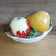 Small vintage fruit bowl in majolica – fruit decoration – 1950s/60s