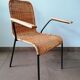 Rattan armchair, metal structure, Germany, 70s