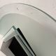 Postmodern geometric glass and metal lamp, small model, 1980