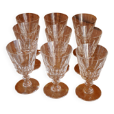 Ensemble de 9 verres à vin cristal de Saint-Louis - Modèle Caton