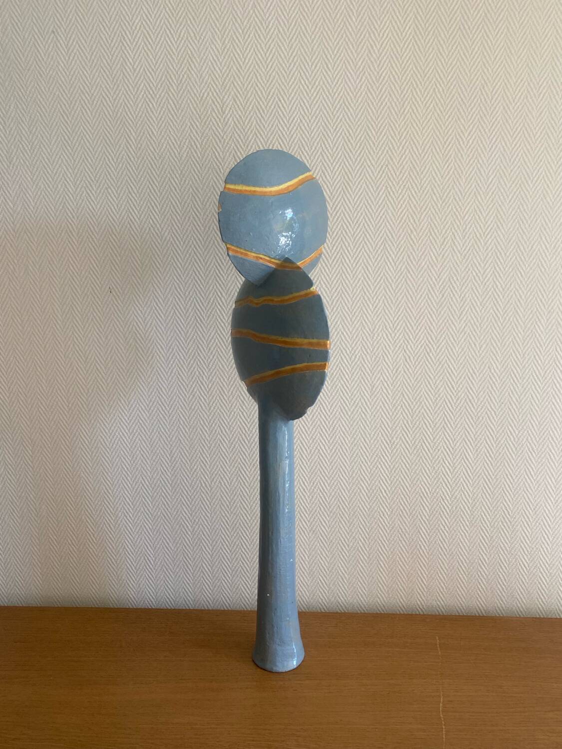Contemporary sculpture in enamelled terracotta
