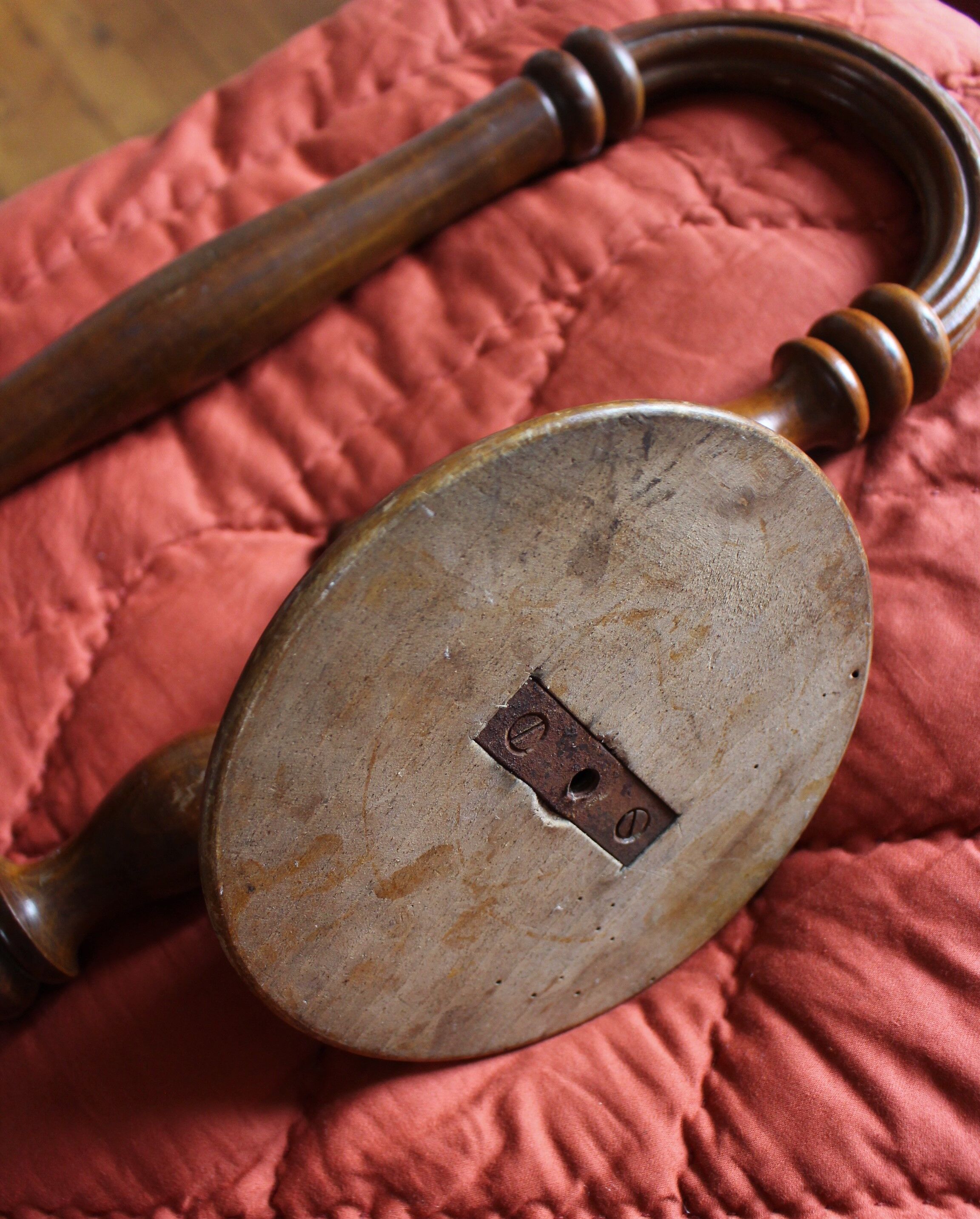 Large old wooden towel rack