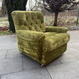Fauteuil Velours Vert année 70