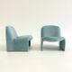 Anonima Castelli Alky armchair in baby blue velvet