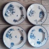 4 deep plates in Sarreguemines earthenware, Tsarine model