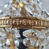 Vintage Empire Style 1950s Wall Lamp or Sconce in Gold Brass and Scream