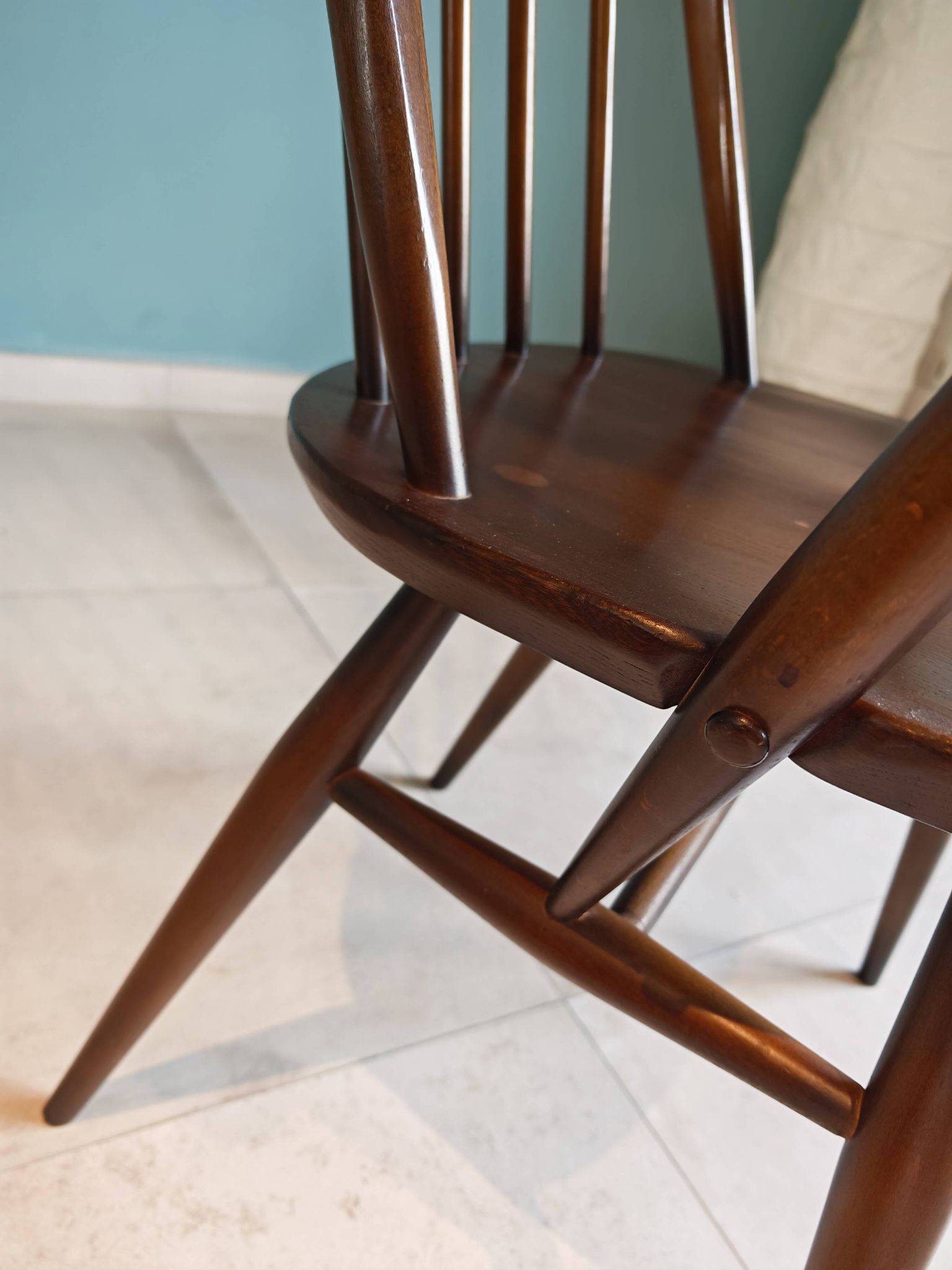 Chair & Armchair Set with Slats 1960 — Attributed to Ercol Goldsmith (St