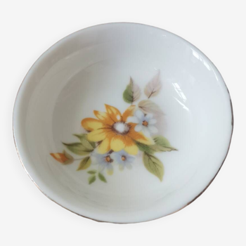 Small vintage porcelain bowl with flower pattern