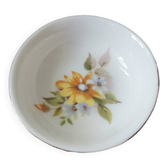Small vintage porcelain bowl with flower pattern
