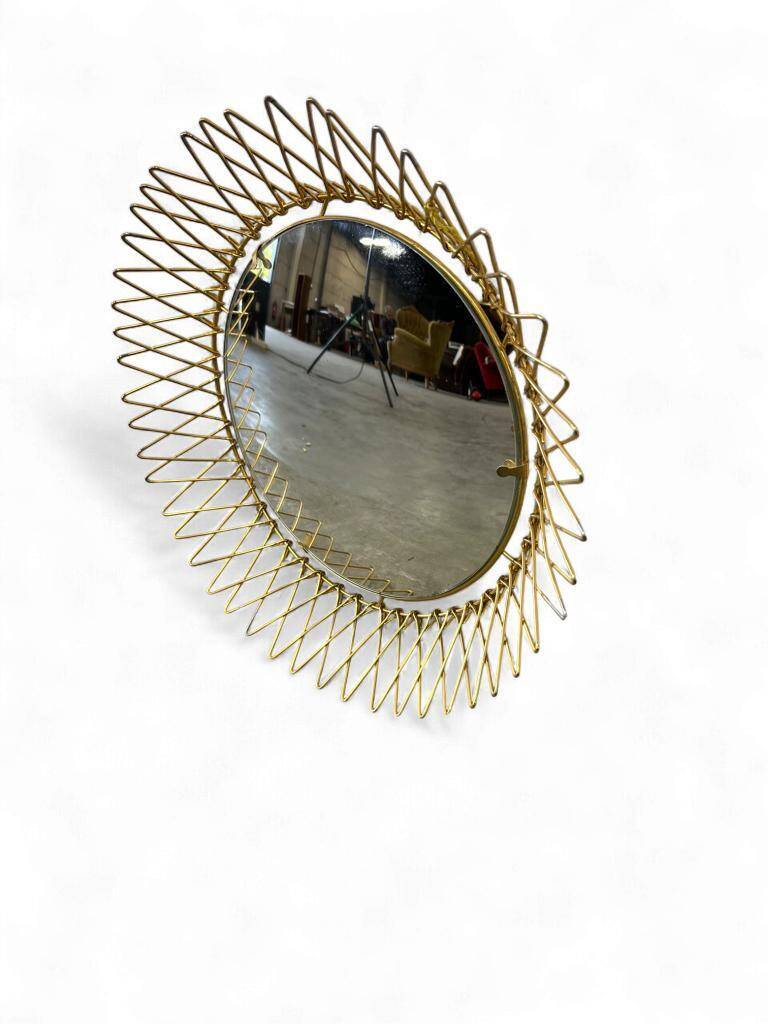 Vintage gold sunburst mirror / solar mirror