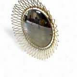 Vintage gold sunburst mirror / solar mirror