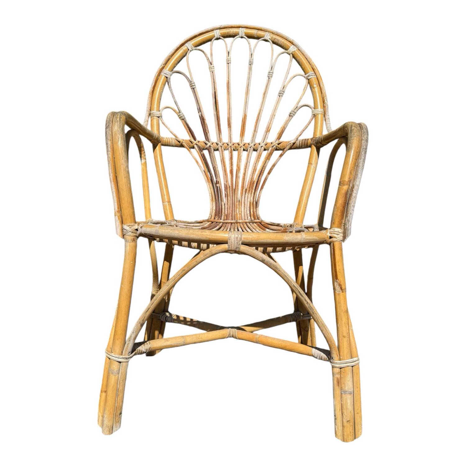 Rattan armchairs from the 70s France, set of 4