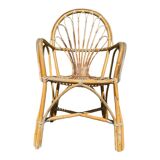 Rattan armchairs from the 70s France, set of 4