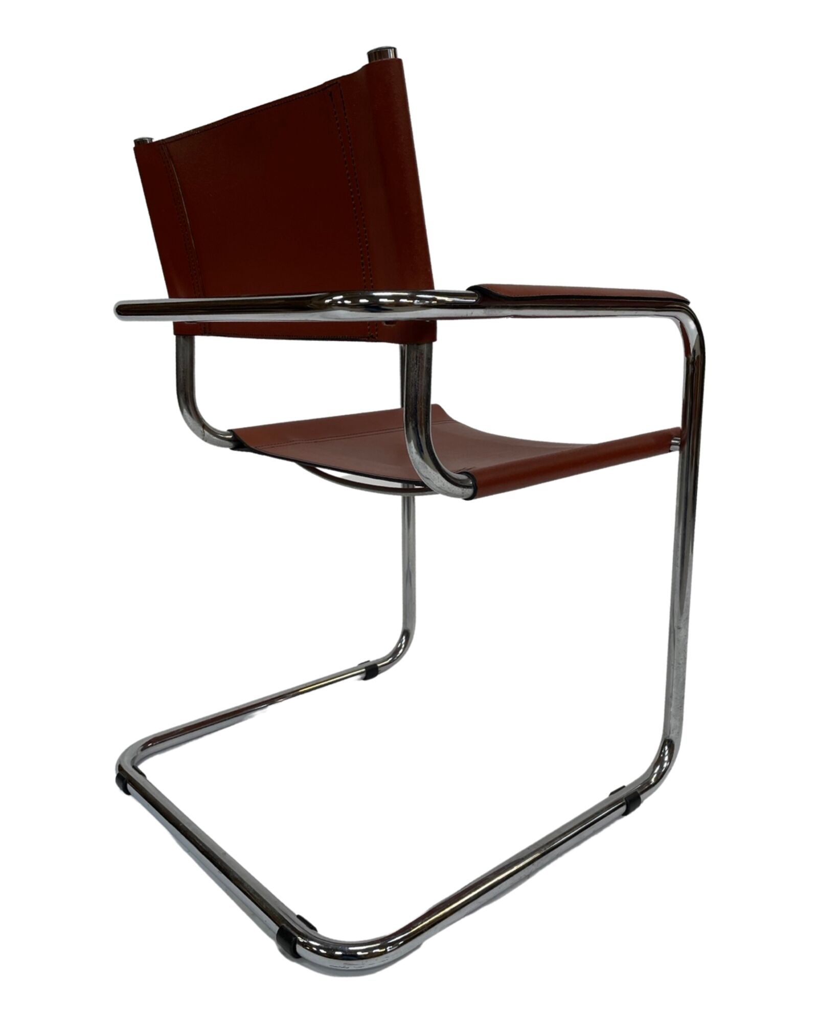 Set of 4 Bauhaus cantilever chairs cognac leather and chrome Design