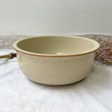 Beige speckled stoneware salad bowl Tulowice Poland 1970