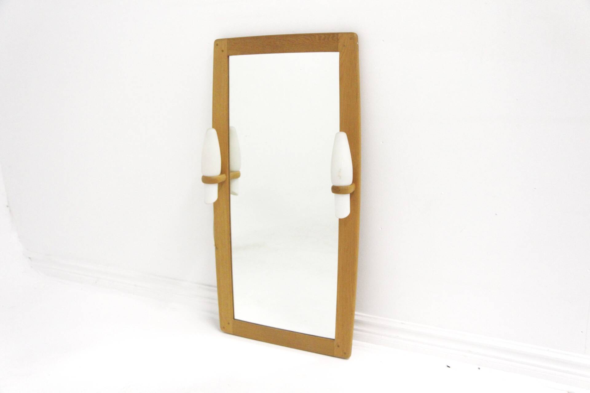 Miroir scandinave en chêne, Suède 1960