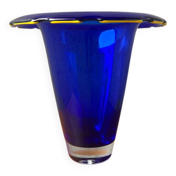 Large blue Murano glass vase 1960s