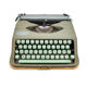 Typewriter hermes baby rocket lime green with its brown suitcase revised ribbon new