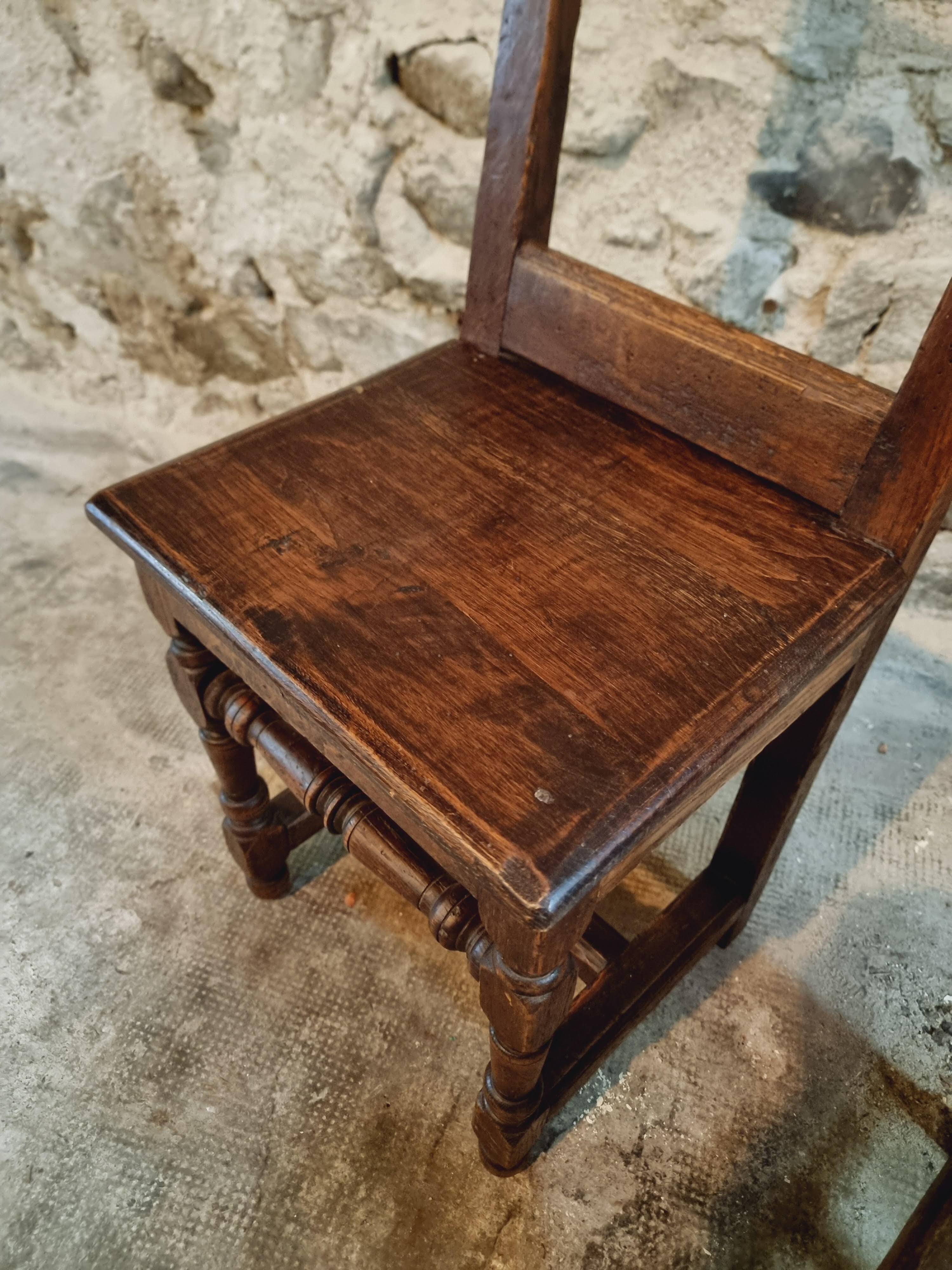 Set of 2 Antique Oak Chairs – 19th Century, Auvergne