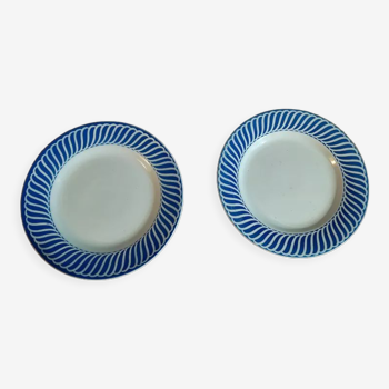 Assiettes plates Digoin Jacquot fleurs