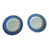 Assiettes plates Digoin Jacquot fleurs