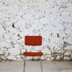 Chaise vintage velours orange, 1970