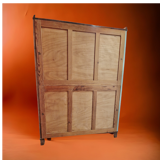 Wardrobe in old wood, renovated and restyled in celadon green