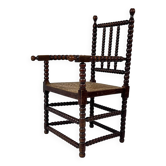 Stained Beechwood Bobbin Armchair in Jacobean Style, 1900s