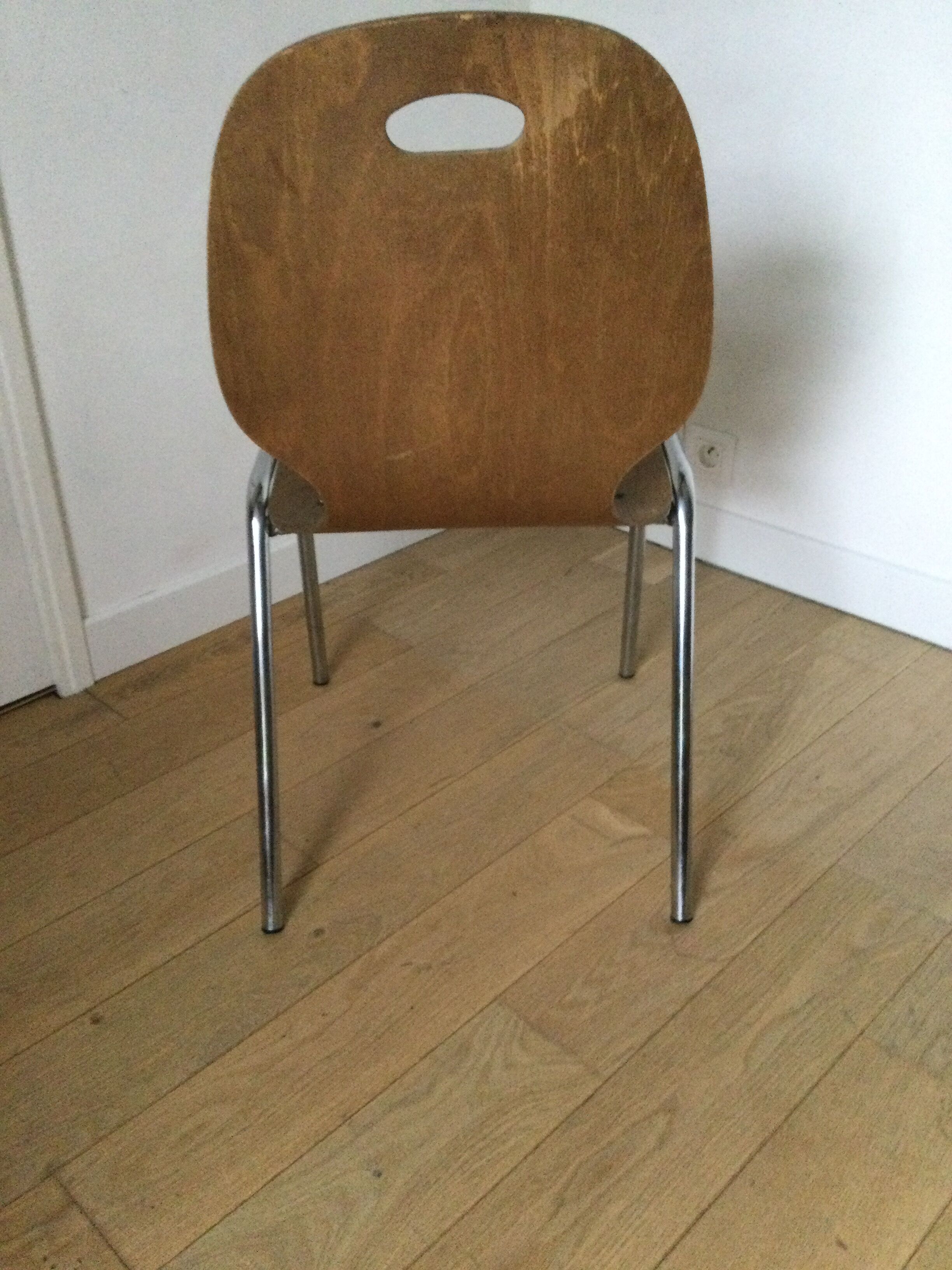 Vintage chair wood and chrome