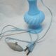 Pied de lampe opaline bleu