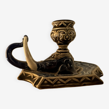 Zoomorphic earthenware elephant candlestick, Hippolyte Boulenger, Choisy le Roi, 19th century