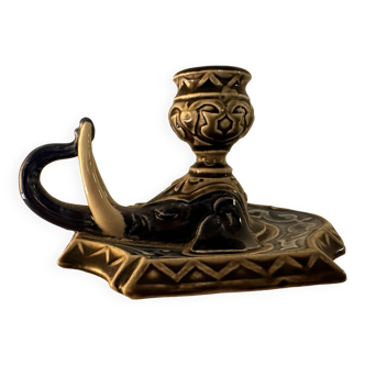 Zoomorphic earthenware elephant candlestick, Hippolyte Boulenger, Choisy le Roi, 19th century