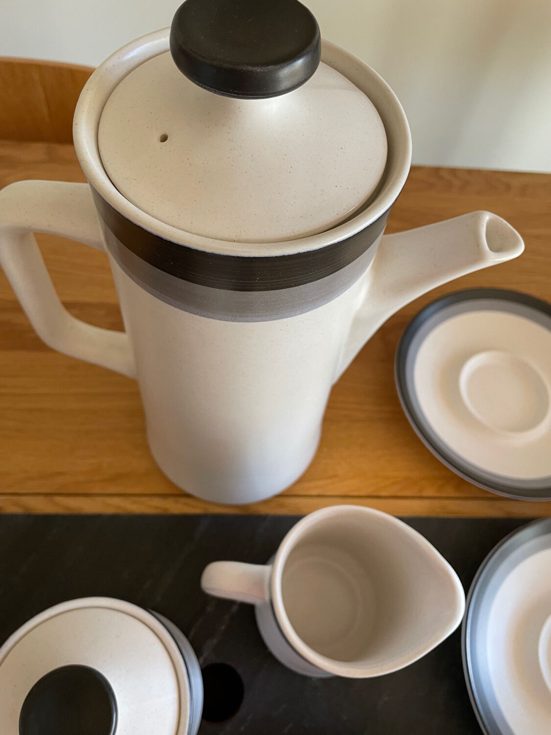 Japanese ceramic coffee set Arrow Stone