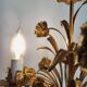 Hollywood Regency Roses kroonluchter, Verguld, Drie Armen, Italie