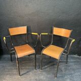 Paire de fauteuils d’école 1950