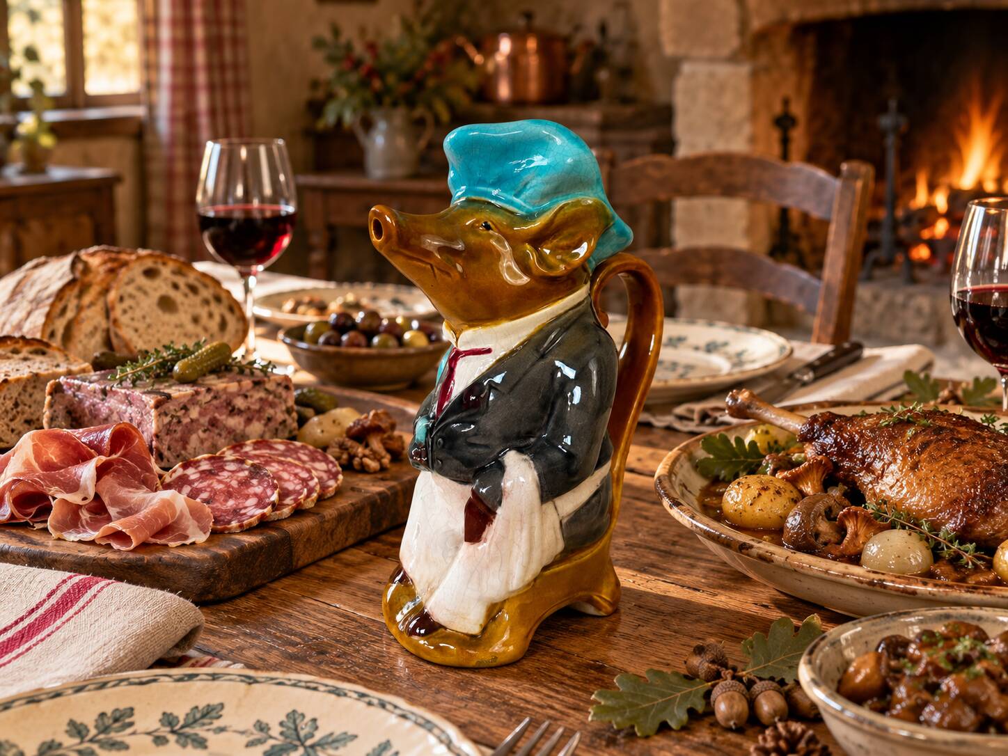 Pig earthenware jug