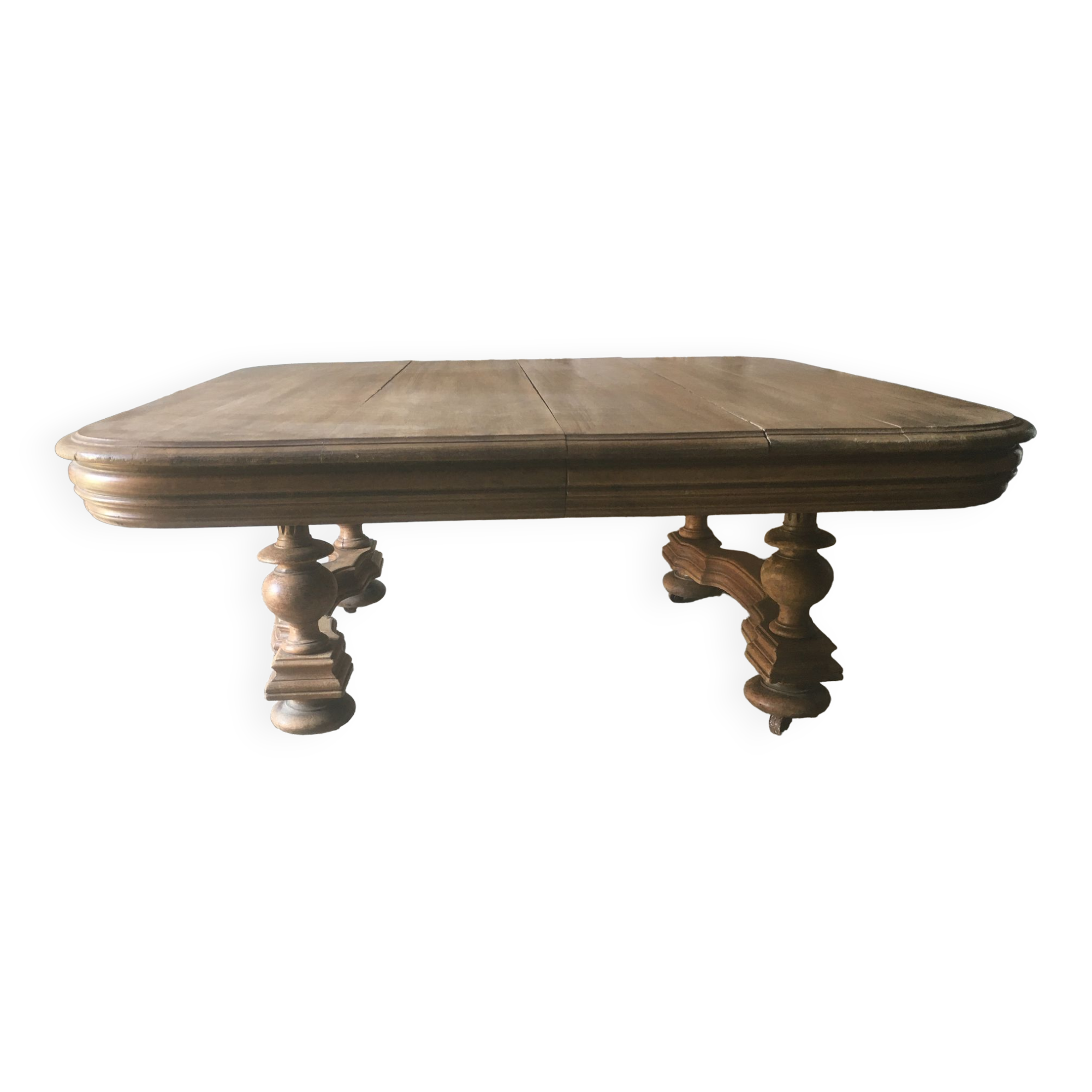 Oak coffee table on casters