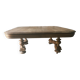 Oak coffee table on wheels