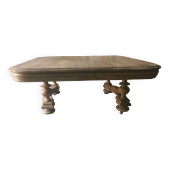 Oak coffee table on casters