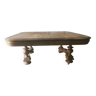 Oak coffee table on casters