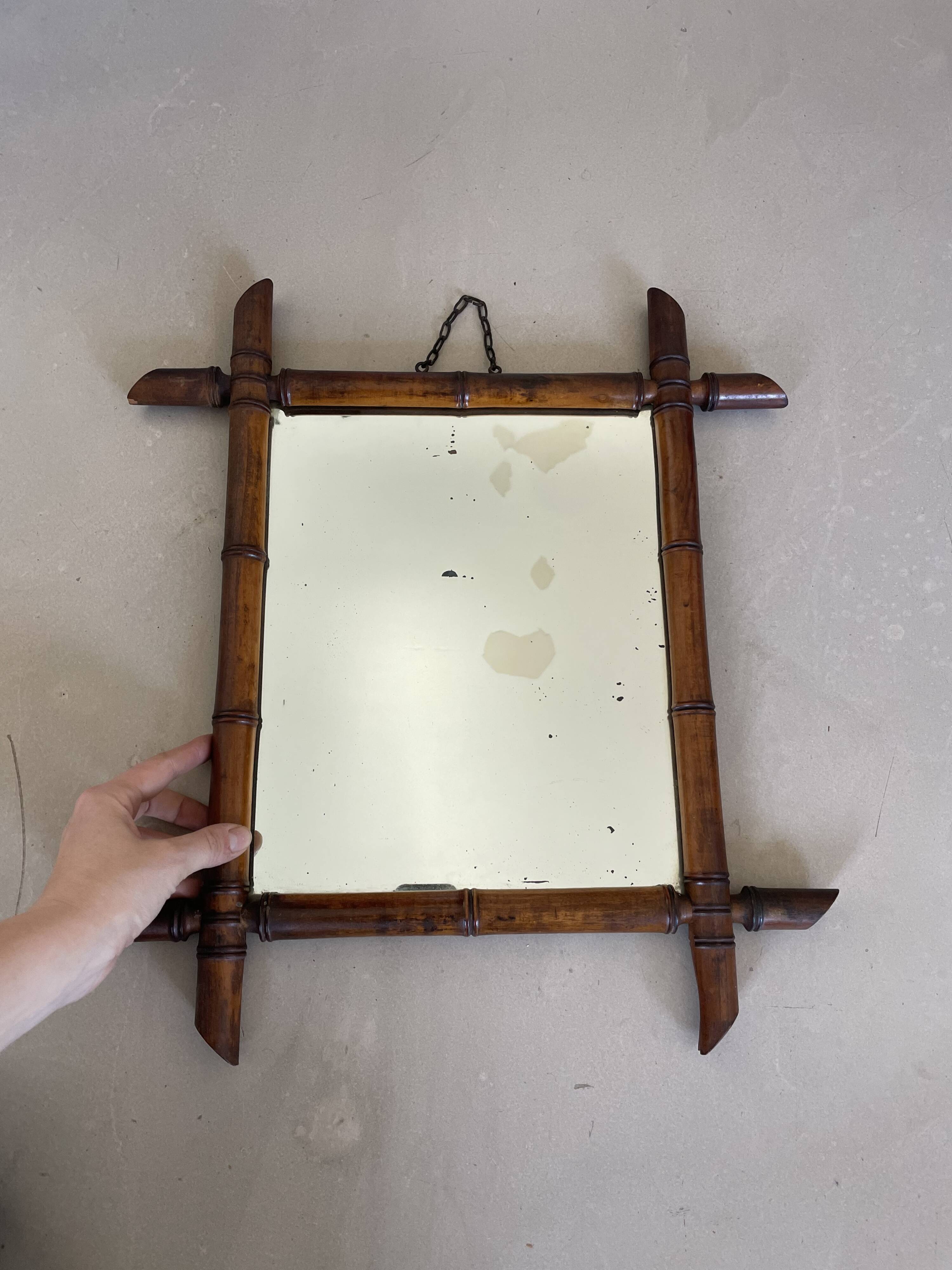 Old wooden mirror