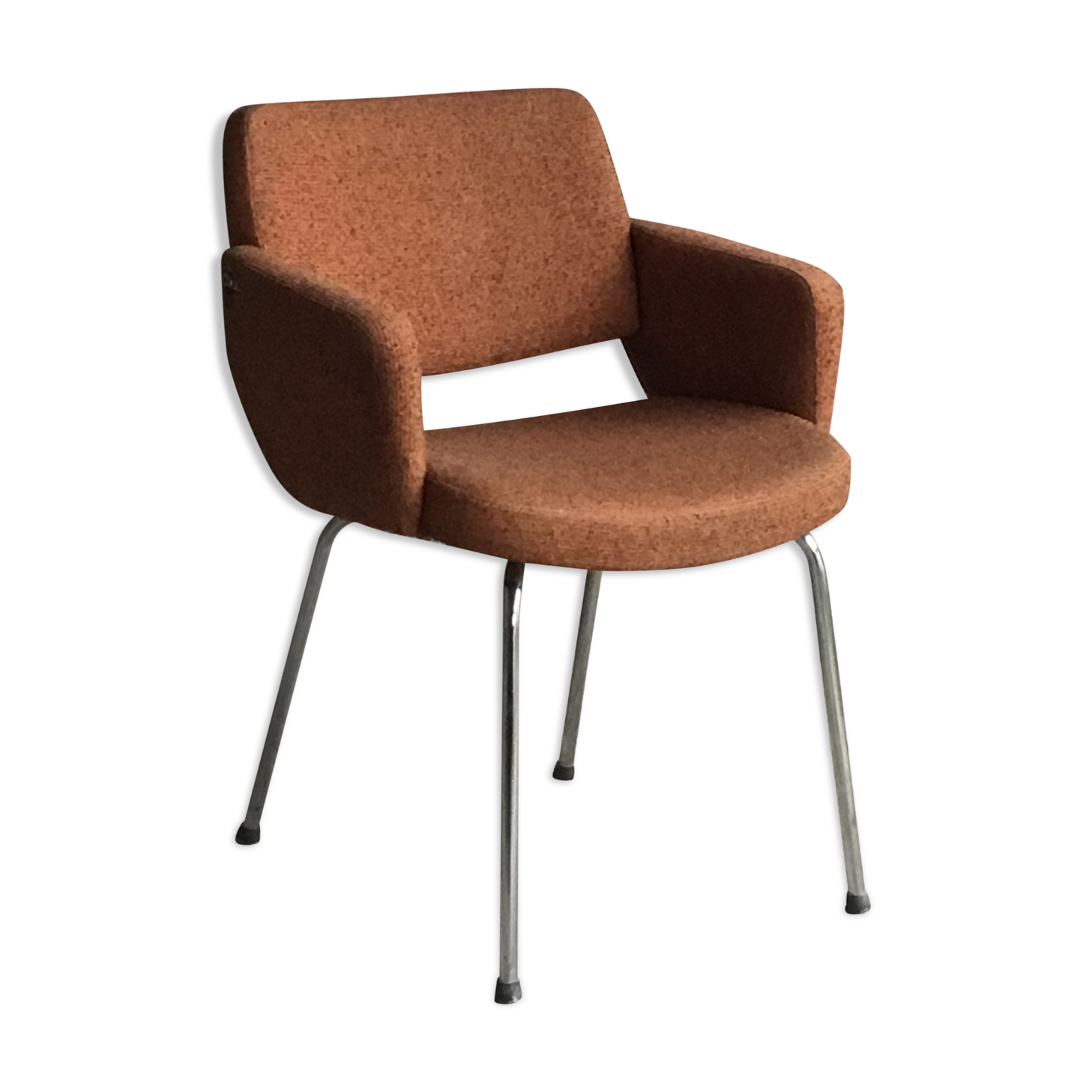 Orange office or conference chair mottled - vintage - 1960