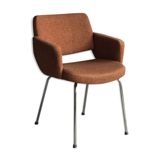 Orange office or conference chair mottled - vintage - 1960