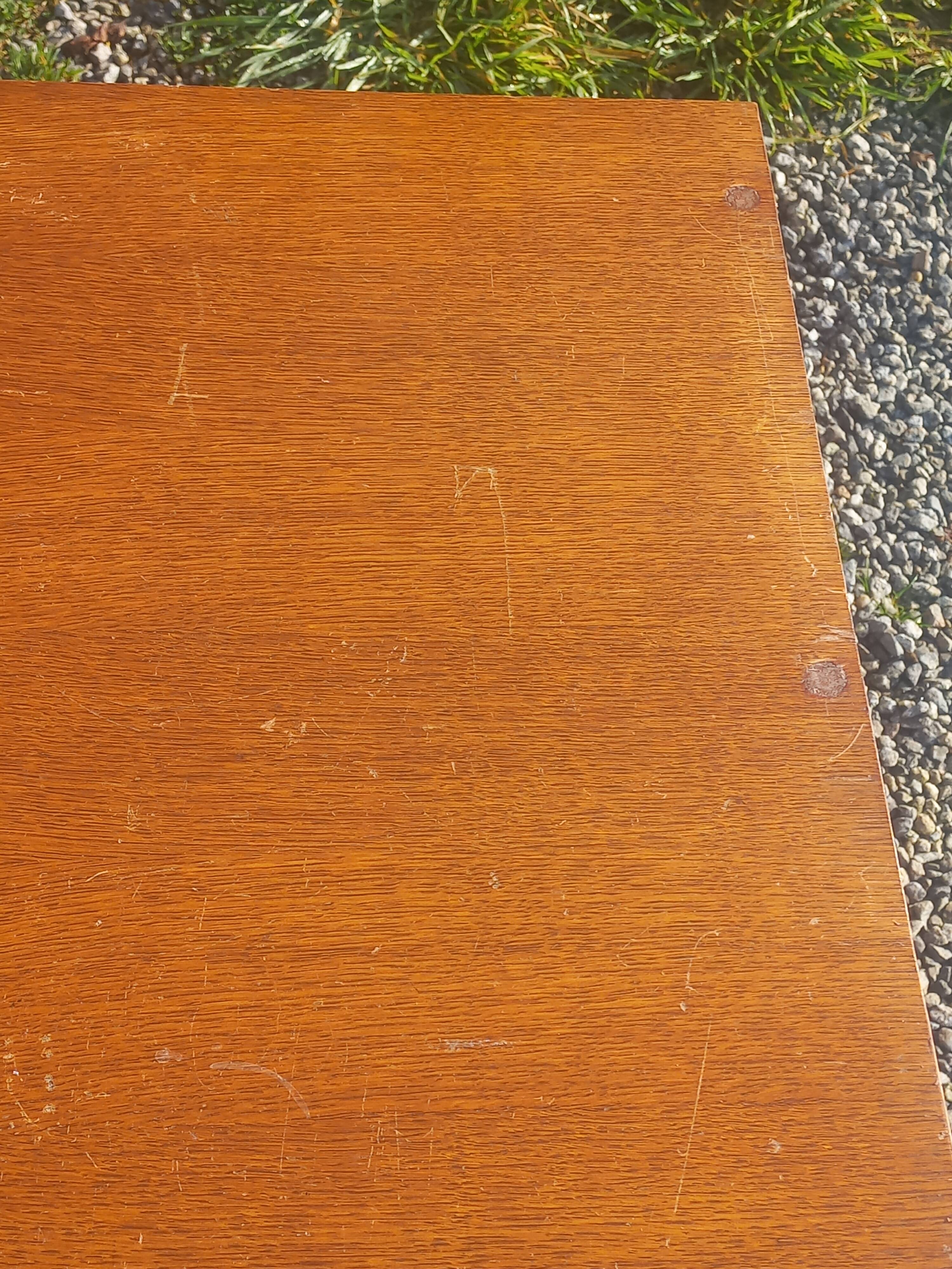 Vintage oak sideboard with splayed legs from the 1950s.