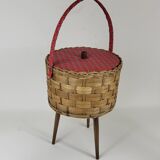 Travailleuse Tripode Boite à couture Vintage