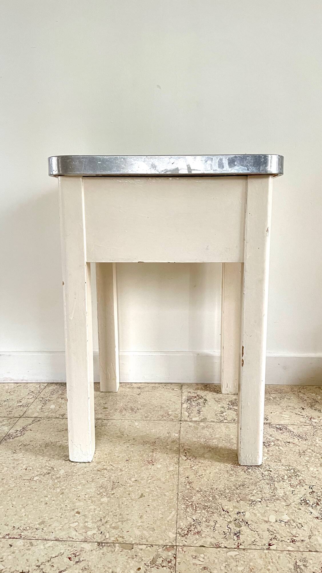 Vintage wooden trunk stool