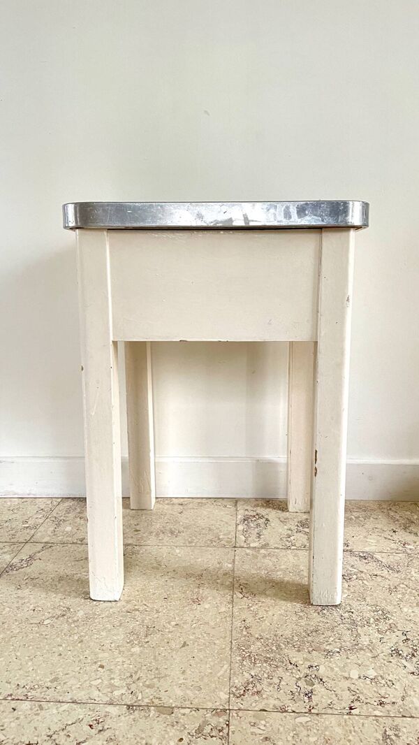 Tabouret coffre vintage en bois