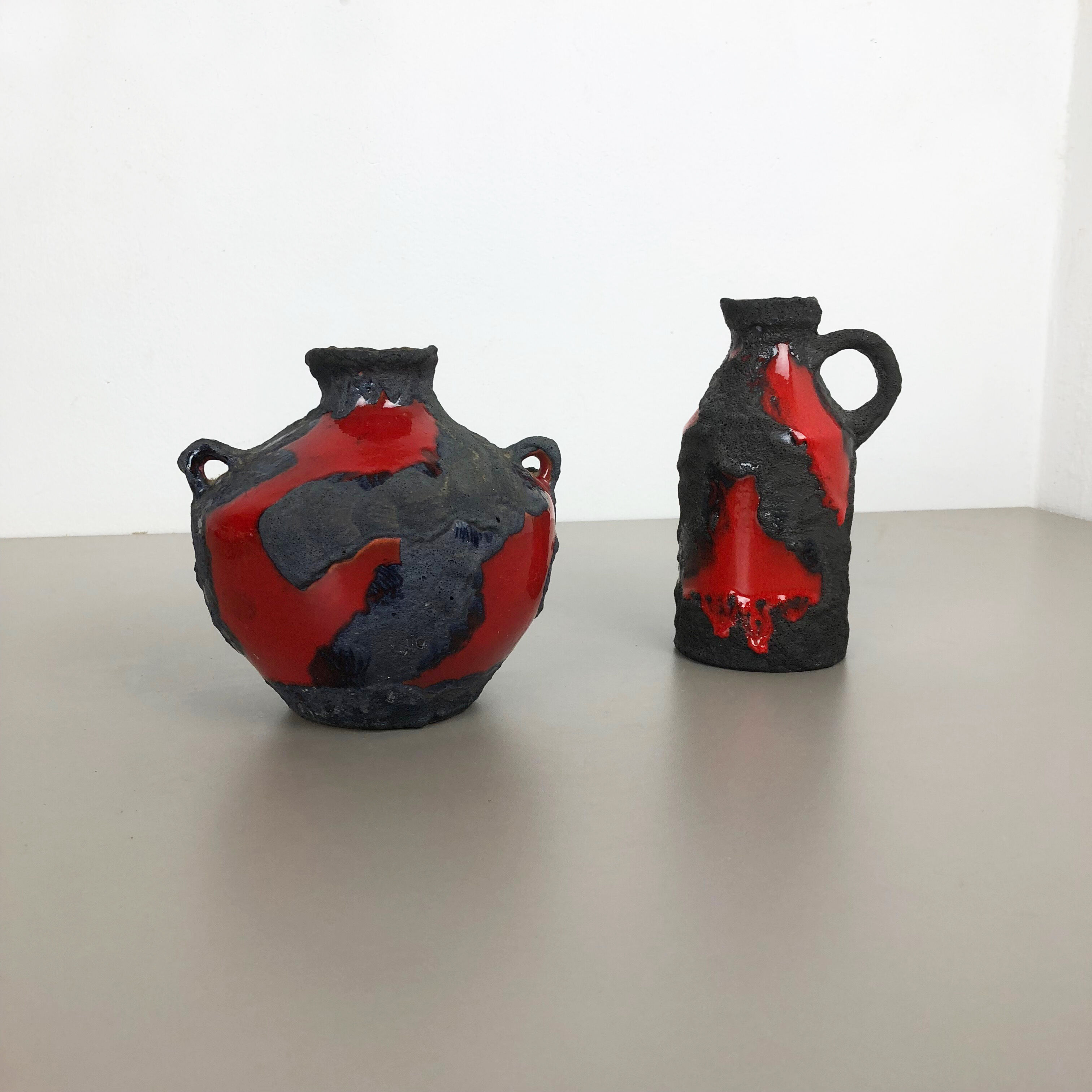 Set of 2 original ceramic studio pottery vase by Marei Ceramics, Germany, 1970